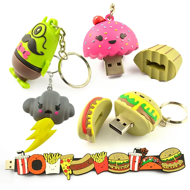 Anime Figuren Schlüssel anhänger Cartoon Schlüssel ring USB-Schlüssel abdeckung Gummi PVC Spielzeug Schlüssel bund Benutzer definiert Mit 3D-Charakteren