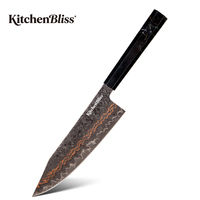 Couteau de chef professionnel KitchenBliss Sharp Kiritsuke Gyuto, manche ergonomique octogonal, acier Damas, pointe en K