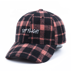 ¡De moda de invierno cálido 21FW de franela a cuadros gorra de béisbol elegante de alta calidad logotipo personalizado sombrero del snapback con <span class=keywords><strong>emb</strong></span>! Logotipo de - Product Image 1