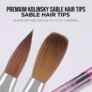 Kolinsky Acrylic Nail Brush Set Gradient Glitter Purple Handle with Protective <b>Cap</b> Customizable Sculpting Tool for Nail Artist - Product Image 2