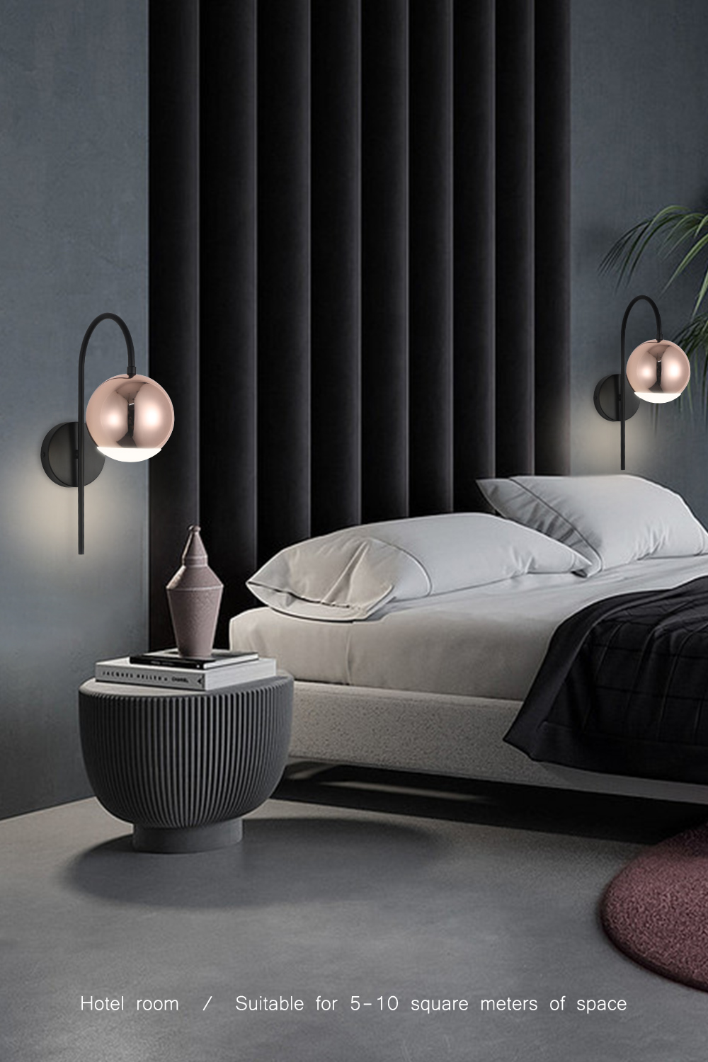 Wholesale Nordic Minimalism Wall Lamp Modern Decorative Rose Gold Ball Wall Lighting Led  Indoor Bed Side Living Room