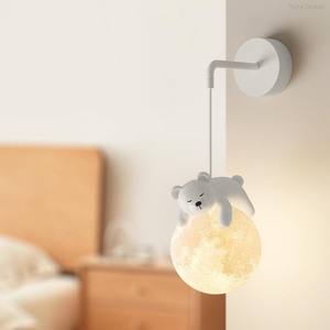 <b>Modern</b> Simple Iron LED Wall <b>Lamps</b> Wall-Mounted Dimmable Black <b>Shade</b> Creative Cartoon Living Room Small Chandelier - Product Image 1
