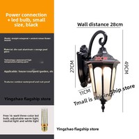 Lampe murale de balcon, LED ultra-lumineuse, étanche, pour extérieur, cour, entrée de villa, terrasse, style européen rétro, couloir