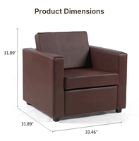 Fauteuil simple en cuir PU de luxe moderne, vente en gros d'usine, structure en bois massif, tissu imperméable, pour salon