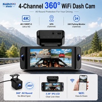 SIBOYI 360 Derece 4 Kanallı 4K Ön 1080P Arka Yan Kayıtlı WiFi GPS 24 Saat Radar Park Monitörü IPS 1 Yıl Garantili Video Kaydedici