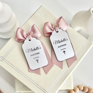 Etiqueta Rectangular de Acrílico Grabada con Láser, Regalo Personalizado de Moda para Boda, Nombre de Bebé, Bautizo, Primera Comunión - Product Image 2