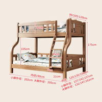 Cama Literas Multifuncional de Madera Maciza de Diseño Moderno para Adultos y Niños, Cama Literas Doble con Camas Altas y Bajas