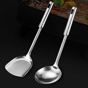 Stainless Steel Spatula And Ladle Set Long Handle Heat Resistant Kitchen Tools For Hot Pot Soup Stir Fry Cooking - Product Image 1