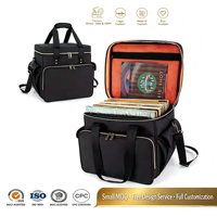 Hochwertige Reise-Vinyl-Album-Aufbewahrung sbox mit Trennwand trägt tragbare Schallplatten tasche Tragbare CD-Tasche für den Außenbereich