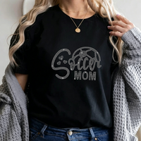 Transferts de strass personnalisés pour maman de footballeuse – Motifs thermocollants pour T-shirt