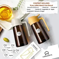 Verseur de pulvérisateur d'huile en verre à double usage de 470ml pour Amazon Offre Spéciale canette d'huile étanche pour friteuse à air ensemble d'outils de cuisson