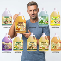Huile de massage végétale de qualité professionnelle 3,8 L infusée à la lavande, au théier, au miel, à la menthe et à l'extrait de jojoba pour la lubrification complète du corps en salon