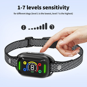 Collier anti-aboiement à écran couleur, rechargeable, étanche, dispositif d'entraînement automatique intelligent pour chien, noir - Product Image 3