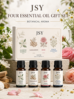Coffret Cadeau de 4 Huiles Essentielles Marque Blanche 10mL Jasmin Bois de Santal Rose Camomille Aromathérapie OEM ODM Fabricant Personnalisé Vente en Gros