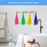 Éponge de douche en nylon avec logo personnalisé - Exfoliante, durable, séchage rapide, nettoyage en profondeur, hypoallergénique, réutilisable