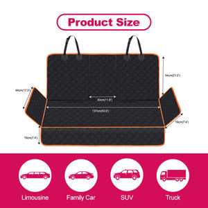 Housse de siège auto matelassée noire pour chiens, protection de siège arrière avec bordure orange - Product Image 2