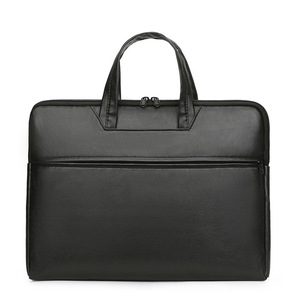 Sac pour ordinateur portable en cuir PU, mallette d'affaires étanche, portable, 15.6 pouces, décontracté, grande capacité, mallette de créateur simple pour hommes - Product Image 2