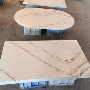 Mesa de Comedor Rectangular Moderna ODM/OEM 5004 Brittanicca, Piedra Artificial de Cuarzo Blanco Calacatta, Losa Grande Pulida, Ecológica - Product Image 1