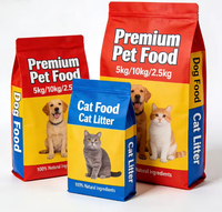 Sacs en aluminium à fond plat imprimés sur mesure, haute barrière, résistants à l'humidité, avec fermeture éclair, pour l'emballage de friandises pour animaux de compagnie (vente en gros)