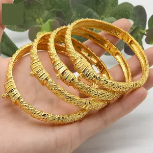 Atacado Instock pulseira banhada a ouro 24K joias indianas para noivas pulseiras e pulseiras de moda