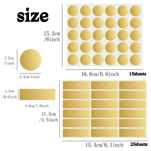 900pcs Vàng Scratch Off Stickers 1 inch 450pcs Round & 450pcs 1.89 "x 0.59" hình chữ nhật Scratch Off thẻ Scratch Stickers nhãn - Product Image 2