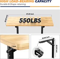 Établi pliant mural robuste Table de travail pliable moderne bureau pour cuisine Garage bureau prend en charge 550 lb pour outils