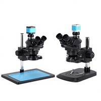 Binocular Real Three-Eye Body Microscope 2K/4K Camera 7-50x Magnifying Glass Anatomy Practice Mobile Phone Maintenance Model