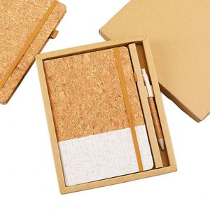 Carnet de notes A5 minimaliste de haute qualité, imprimé UV, design grain de liège épaissi, papier écologique, boucle pour stylo, personnalisable pour le bureau - Product Image 4