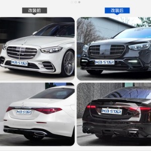 Mercedes-Benz S-Class W223 Full Body Kit Black ABS B Style Front Rear Lip Side Skirts 21+ - Product Image 4