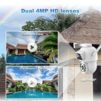 Caméra IP de sécurité CCTV extérieure 8MP 4K PTZ Caméra Wifi avec double objectif Double écrans Détection humaine AI Sans fil