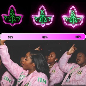 AKA Pink Neon Sign para decoración de pared Sorority Parafernalia LED Light Pink and Green Sorority Gifts para mujeres Graduación Cumpleaños - Product Image 5