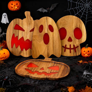 Planche à <span class=keywords><strong>fromage</strong></span> en résine effrayante, plateau en bois sur le thème d'Halloween, planche à découper pour les fêtes, divertissement, bois massif avec design personnalisé - Product Image 1