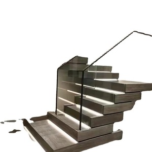 Barandilla de escalera de acero inoxidable y vidrio templado de diseño minimalista para escaleras interiores, barandilla de seguridad. - Product Image 1