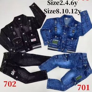 Modello YQ309 da 10,5 Dollari, Autunno, Età 6-12, Completo in Denim per Ragazzi, Set di Abbigliamento Cowboy per Bambini - Product Image 4