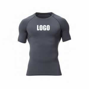 T-shirts de gymnastique d'été à logo personnalisé pour hommes, t-shirts de basket-ball à séchage rapide et à séchage rapide, coupe ajustée, solides, 180 grammes - Product Image 1