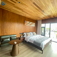 Villa en bois préfabriquée personnalisable de luxe, style chalet forestier, garantie 1 an, bois durable et imperméable pour complexe familial