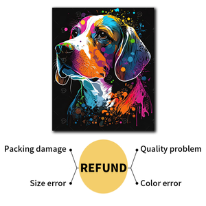 Vente en Gros Impressions sur Toile Drôle Décoration Murale Personnalisée Portrait d'Animal de Compagnie <span class=keywords><strong>Chien</strong></span> <span class=keywords><strong>Peinture</strong></span> Murale - Product Image 4