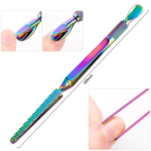 Lima de <span class=keywords><strong>Uñas</strong></span> Multifunción de Acero Inoxidable, Lima de Doble Cabeza, Herramientas de Manicura, <span class=keywords><strong>Pinza</strong></span> de Escultura, Empujador de Cutículas - Product Image 2