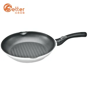 OEM Wholesale Removable Handle Stainless Steel Frypan With Spout