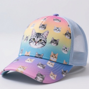 Gorras Trucker Deportivas Personalizadas de 5 Paneles de Sarga de Algodón con Logotipo Impreso en 3D, Estampado de Pez y Tela Común - Product Image 4