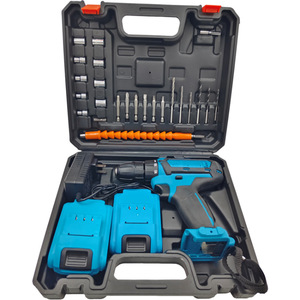 Perceuse rechargeable au lithium-ion, kit batterie 21V, percussion à double vitesse, multifonction, portative - Product Image 1