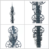 Équipement de distribution d'énergie de tour d'antenne de poteau de télécom de poteau électrique en acier galvanisé de haute qualité de 30m