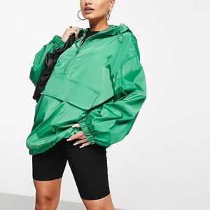 Private Label Casual Oversized Zip Fasten Waterproof <strong>Overhead</strong> <strong>Rain</strong> <strong>Jacket</strong> Polyester Women Light <strong>Jacket</strong> Windbreaker - Product Image 1