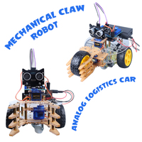 Kit de bras robotique mécanique 4WD avec voiture robot intelligente R3 STEM Jouets radiocommandés en PCB pour les utilisateurs de Raspberry Pi
