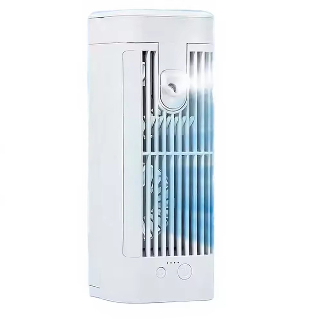 Compact USB Powered Desktop Evaporative Air Cooler Mini Spray Water-Cooling Fan with Night Light for Home Office Use