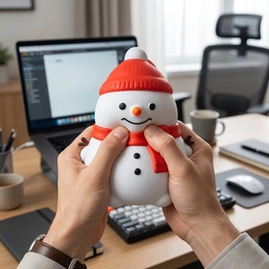KK 15.5CM Jumbo Christmas Snowman Squishy Fidget Toy, Slow Rebound Stress Relief Squeeze Toy, Tactile Anxiety Relief Desk Fidget - Product Image 1