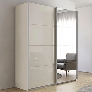 Armoire de chambre à coucher de style moderne personnalisée avec portes coulissantes miroir, design miroir, couleur et taille personnalisées, meubles de maison - Product Image 6
