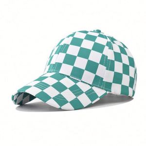 Casquette de baseball en coton, nouvelle, imprimée à carreaux, personnalisée, pour l'extérieur, style sport - Product Image 1