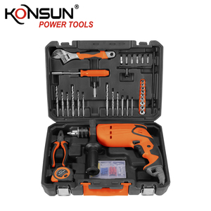 <span class=keywords><strong>Kit</strong></span> de perceuse électrique KONSUN 35 pièces |   Perceuse à percussion à vitesse variable et marche arrière avec coffret pour le bricolage et le travail du bois |   Support OEM - Product Image 1