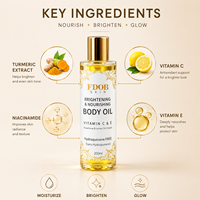 Huile pour le visage et le corps 100% naturelle à la vitamine C, à la niacinamide et à la vitamine E pour les soins de la peau, le blanchiment, l'anti-âge et la nutrition